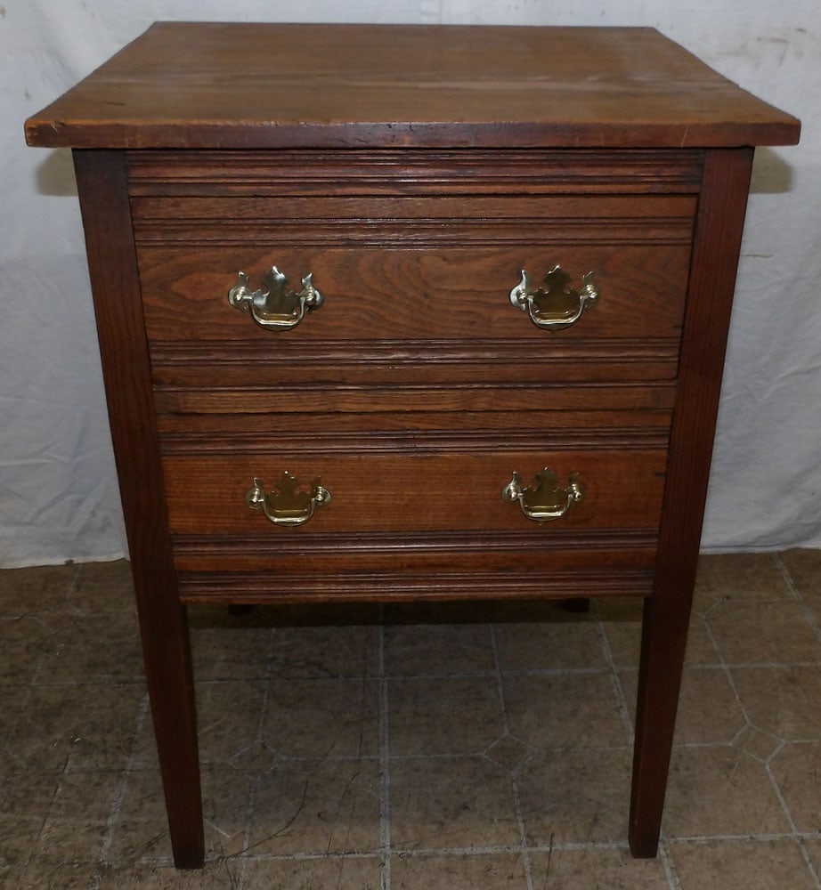 Antique Pine & Oak Two Drawer Stand (1 of 5)