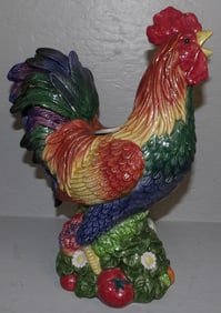 Painted Porcelain Rooster Flower Vase by Fitz & Floyd