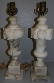 Pair of Alabaster Lamps