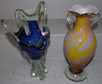 Two Art Glass Vases