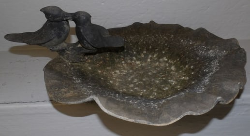 Cast Aluminum Leaf Form Bird Bath by Virginia Metalcrafters