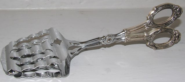 Ornate Sterling Scissor Handle Form Asparagus Server