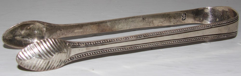 Late 18th Century English Sterling Sugar Tongs by George Smith V: Late 18th Century English Sterling Sugar Tongs by George Smith V. ALL DESCRIPTIONS AND ANY CONDITION STATEMENT GIVEN BY LANGSTON AUCTION GALLERY ARE STRICTLY OPINIONS AND LANGSTON'S SHALL HAVE NO RESP