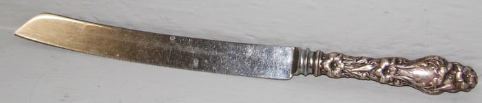 Ornate Gorham "Old Lily" Sterling Handle Cake Knife