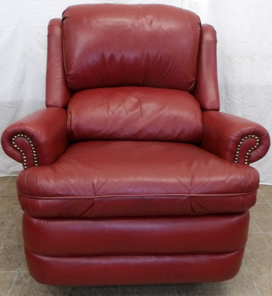 Leather Upholstered Swivel Gliding Recliner by Alexander Taylor (1 of 10)