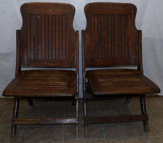 Pair of Maple Folding Chairs by Heywood Wakefield