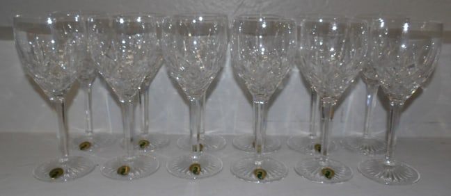 Twelve Waterford Crystal Wines
