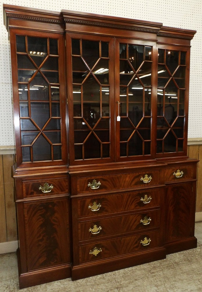 Mahogany Two Piece Glass Door Breakfront by Norris (1 of 12)