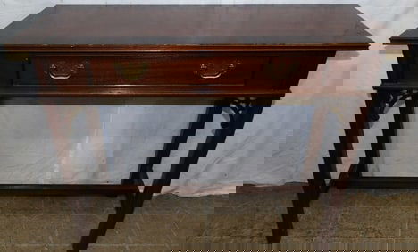 Mahogany Chippendale One Drawer Console by Council Craftsman