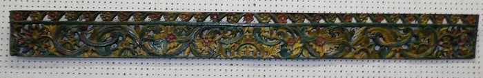Hanging Painted Carved Wood Panel