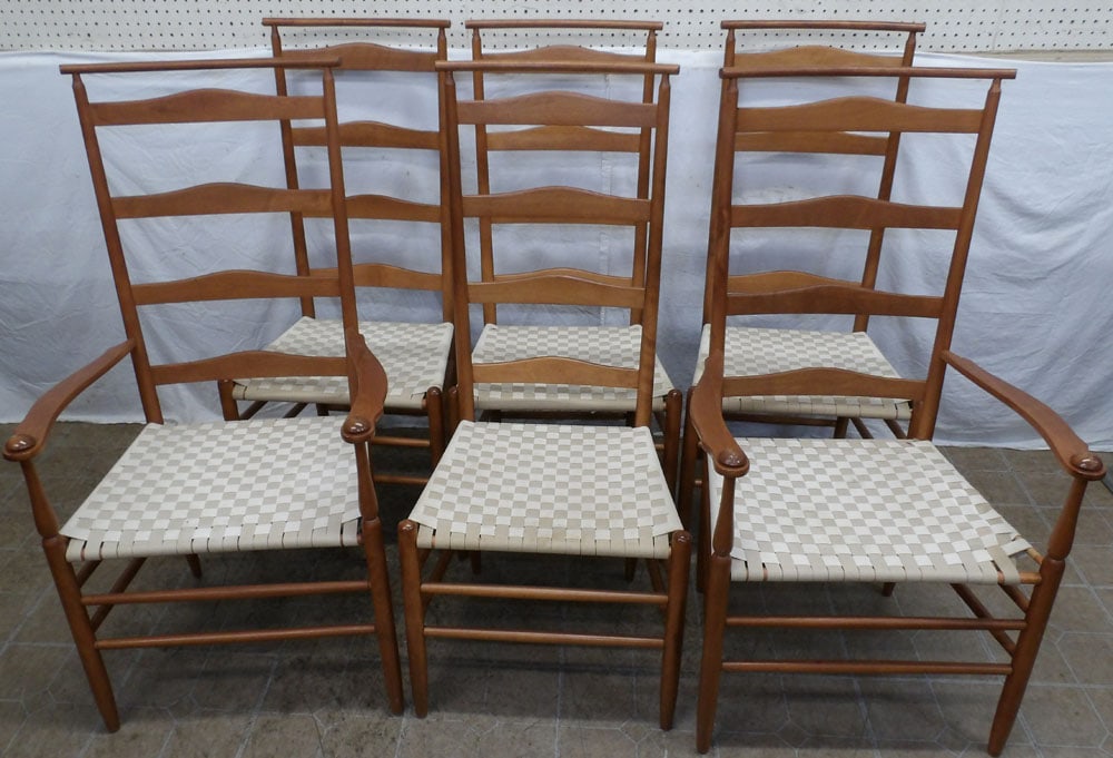 Set of Six Maple Shaker Style Dining Chairs by Nichols & Stone (1 of 6)