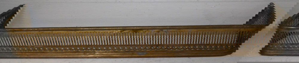 Antique Brass Open Work Fireplace Fender (1 of 7)