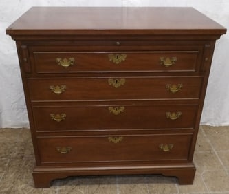 Mahogany Four Drawer Bachelors Chest with Pull Out Slide by Craftique