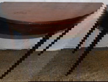 19th Century Mahogany Inlaid Demi Lune Console