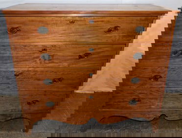 19th Century Birch Four Drawer Chest