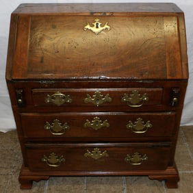 18th Century Diminutive English Walnut Chippendale Slant Front Desk