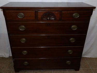 19th Century Cherry Three Over Four Drawer Chest