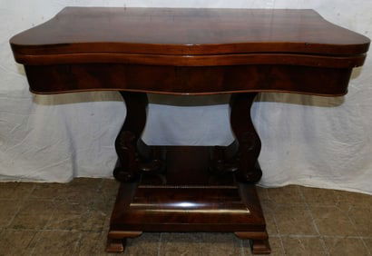 19th Century Mahogany Fold Over Top Game Table