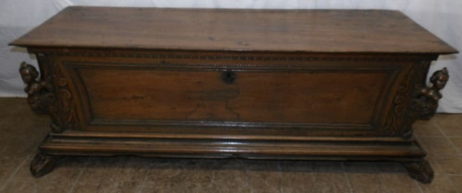 18th Century Carved Walnut Italian Cassone