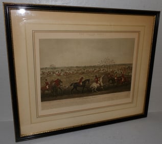 Antique Framed Fox Hunt Engraving "The Quorn Hunt"
