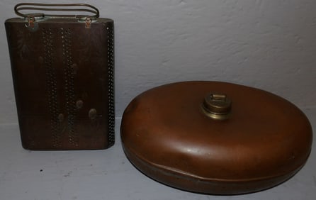 Two Antique Copper Foot Warmers