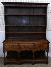 19th Century English Oak Pewter Cupboard