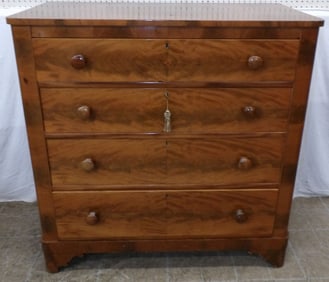 Antique Mahogany Empire Four Drawer Chest