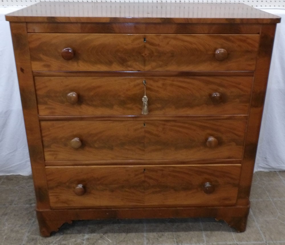 Antique Mahogany Empire Four Drawer Chest (1 of 8)