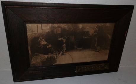 Antique Oak Framed Print of Beethoven Sonata