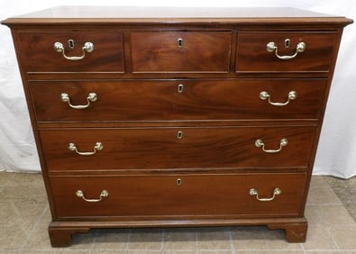 19th Century Mahogany Three Over Three Drawer Chest