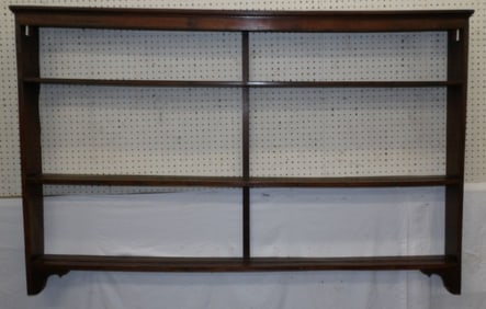 19th Century Cherry Hanging Wall Plate Rack
