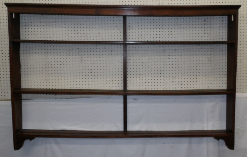 19th Century Cherry Hanging Wall Plate Rack (1 of 4)