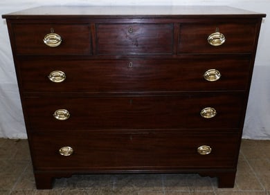 19th Century Mahogany Three Over Three Drawer Chest