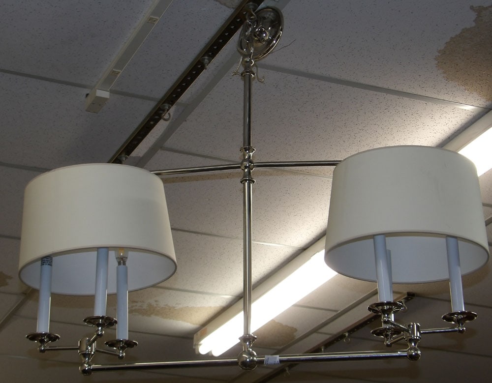 Modern Chrome Six Light Chandelier (1 of 3)