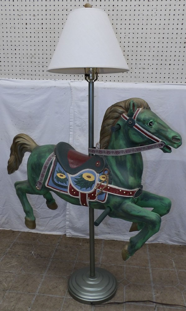 Painted Resin Carousel Floor Lamp (1 of 4)