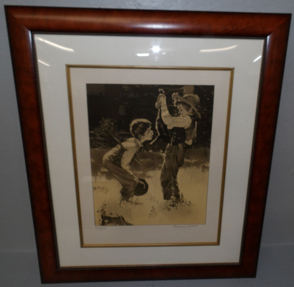 Framed Norman Rockwell Print Pencil Signed & Numbered (1 of 5)