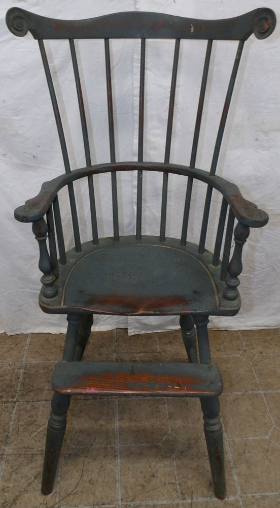 Painted Windsor Style Comb Back High Chair (1 of 14)