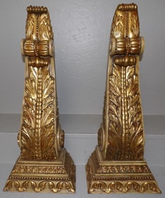 Pair of Gilded Carved Wood Corbels by Maitland Smith