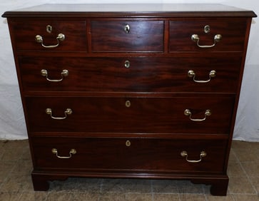 19th Century Mahogany Three Over Three Drawer Chest