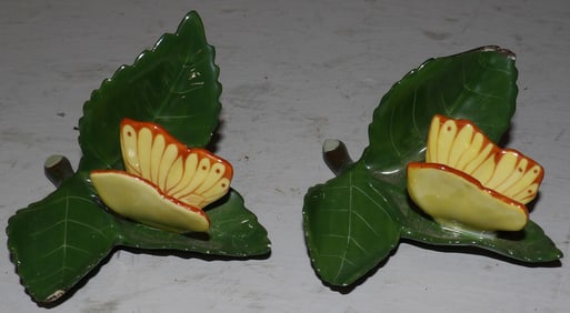 Two Herend Porcelain Card Holders, (Some Minor Chips)