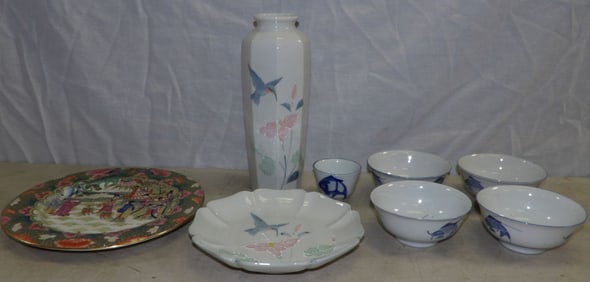 Lot of Hand Painted Oriental Porcelain Items