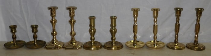Lot of Brass Candlesticks