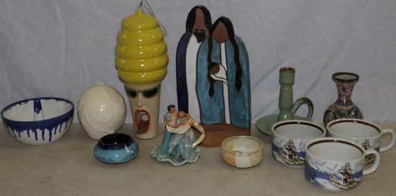 Lot of Painted Pottery Items