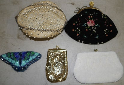 Lot of Beaded Ladies Purses, Hat, & Dress