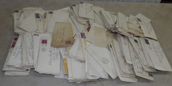 Lot of Vintage Hand Written Letters, Documents & Exchange Papers, Including Envelopes & Stamps