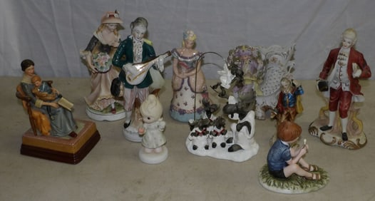 Lot of Painted Porcelain Figurines