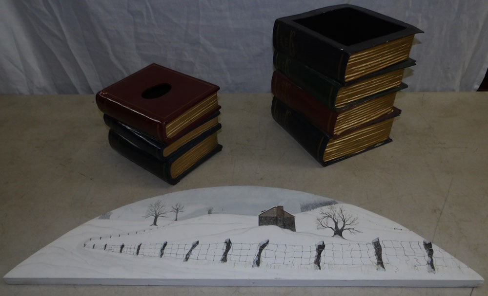 Lot of Decorative Boxes: Lot of Decorative Boxes . Up to 29" Dia. ALL DESCRIPTIONS AND ANY CONDITION STATEMENT GIVEN BY LANGSTON AUCTION GALLERY ARE STRICTLY OPINIONS AND LANGSTON'S SHALL HAVE NO RESPONSIBILITY FOR ERRORS OR