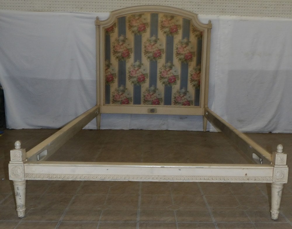 painted wood and upholstered single bed (1 of 6)