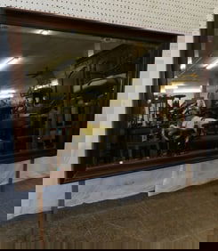 cherry framed bevel edge mirror