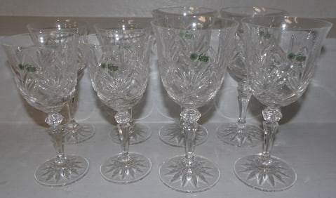 8 pieces of stemware signed Galway